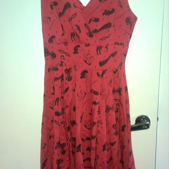 Deadly Dames Fetish Print Tie Me Up Dress Medium - Picture 3 of 6